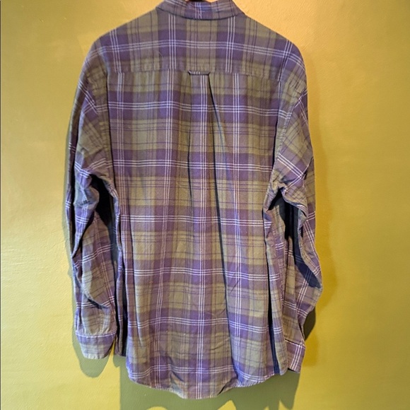 Vintage Nautica Men's Plaid Shirt - Blue and Green - Picture 5 of 6